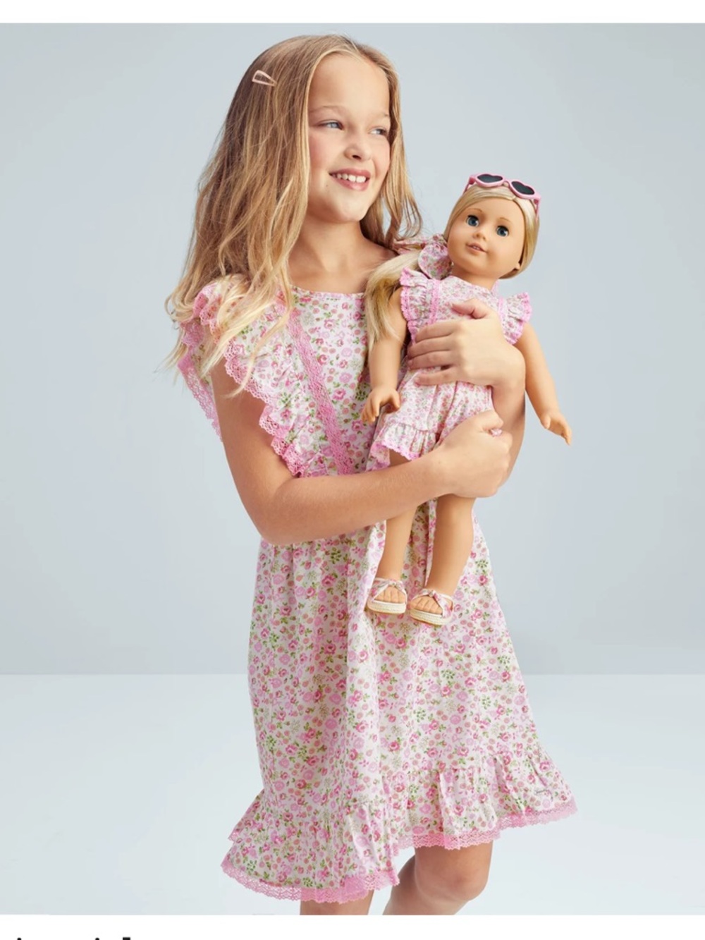 Love Shack Fancy x American Girl Pink Floral Flutter Dress sz 6